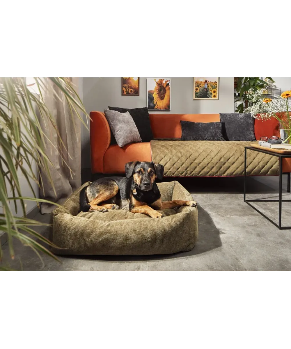 chien panier tudor vert olive - Bella concept store dog