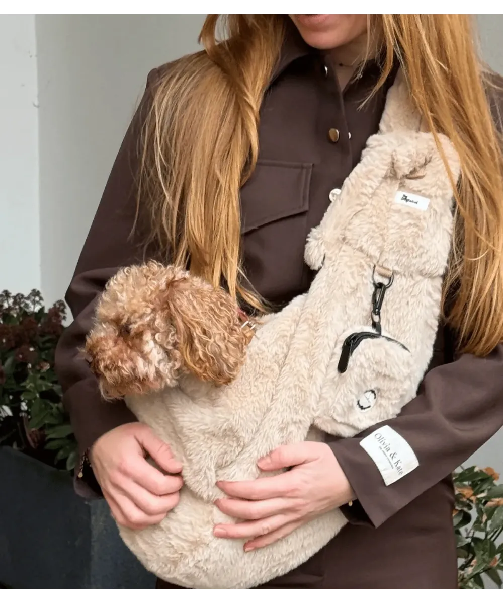 Sac de Transport Chien Fluffy Beige – Confort & Anti-Stress