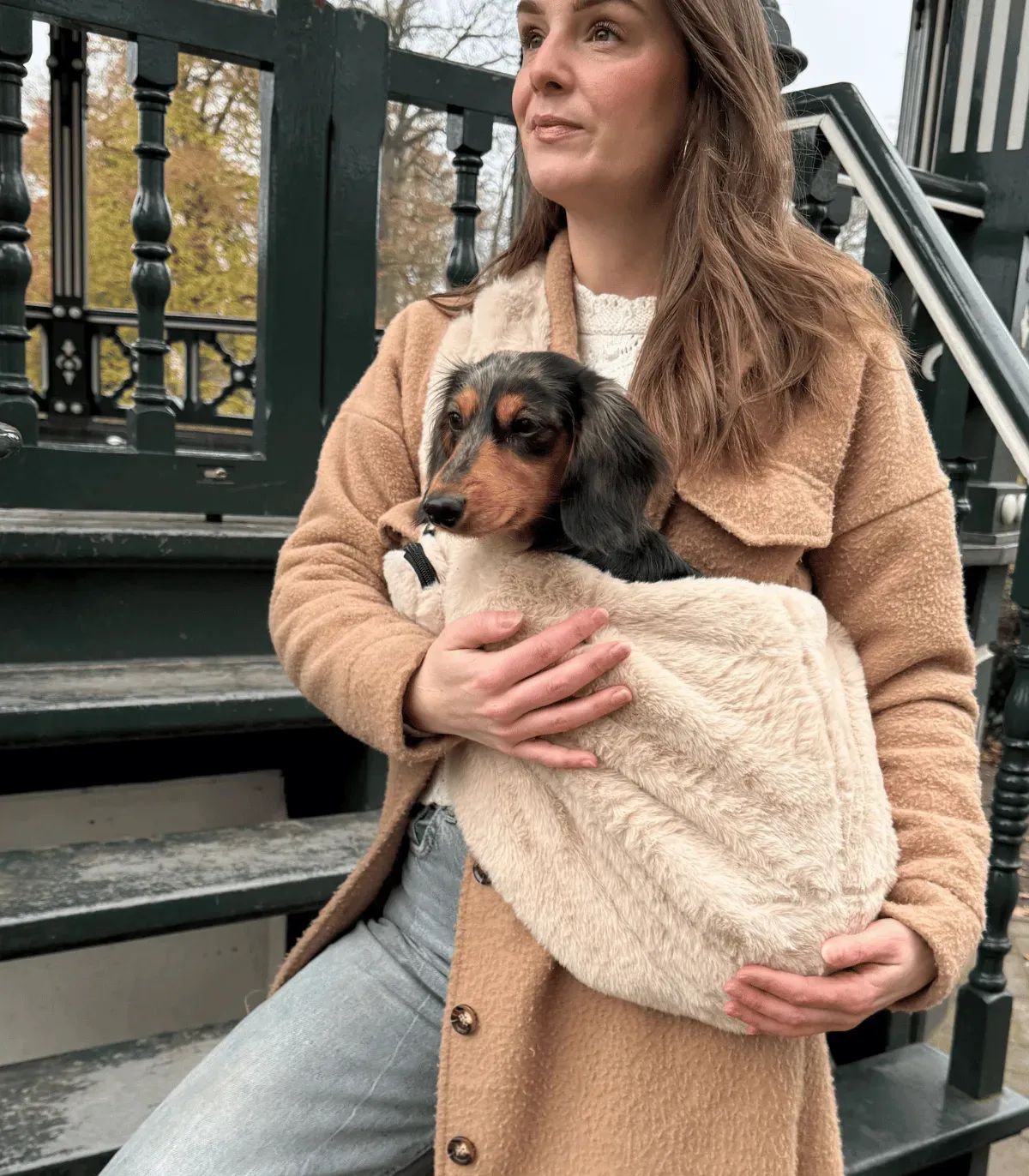 Sac de Transport Chien Fluffy Beige – Confort & Anti-Stress