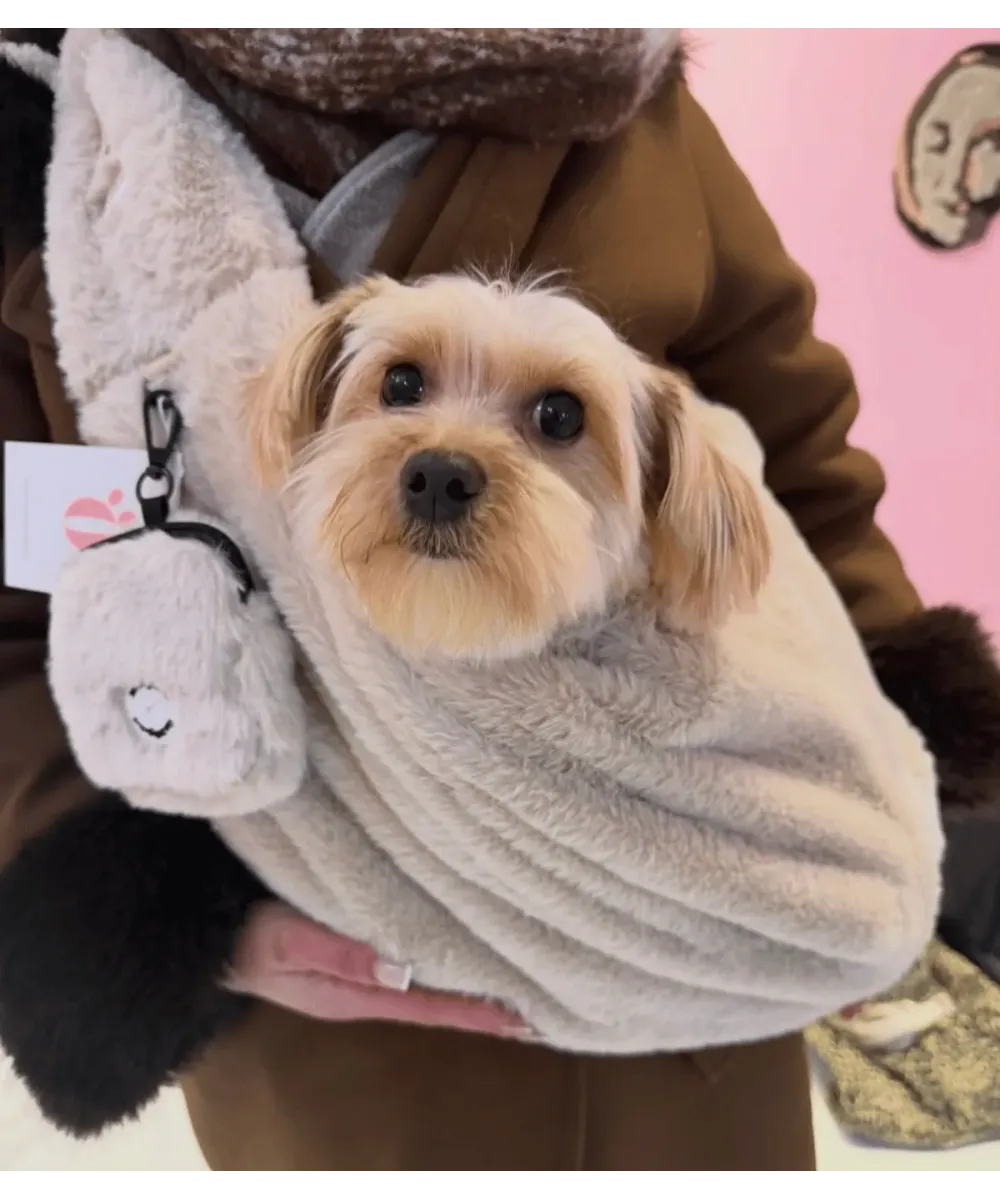 Sac de Transport Chien Fluffy Beige – Confort & Anti-Stress