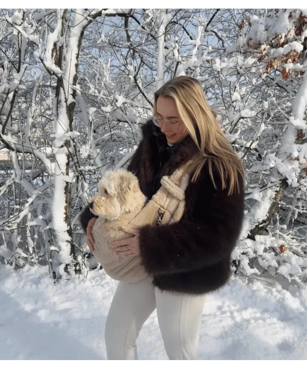 Sac de Transport Chien Fluffy Beige – Confort & Anti-Stress