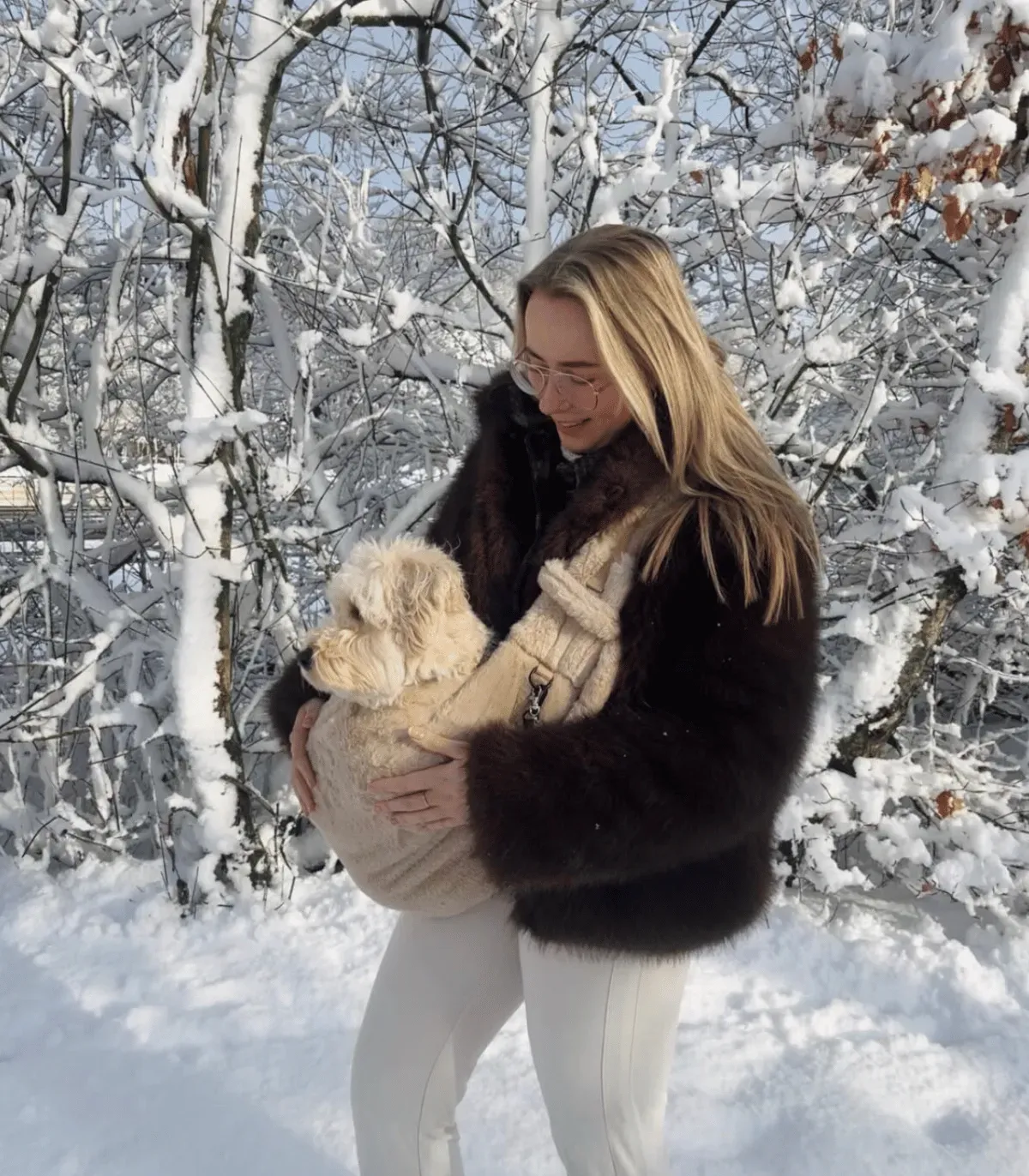 Sac de Transport Chien Fluffy Beige – Confort & Anti-Stress