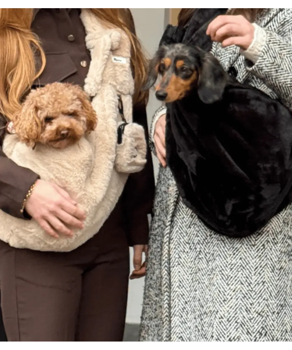 Sac de Transport Chien Fluffy Beige – Confort & Anti-Stress