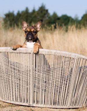 Zoom sur le tressage du lit pour chien LABONI Oxford Stone