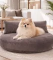 Coussin chien Luna Lounge avec oreiller, tissu Oxford Stone
