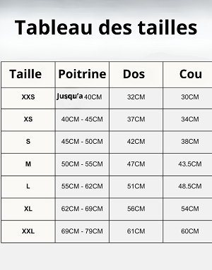 Tableau de toutes les tailles doudoune barc london